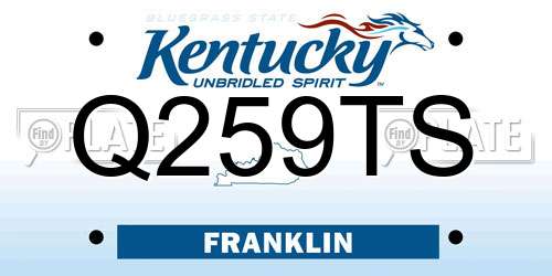Q259TS Kentucky License Plate