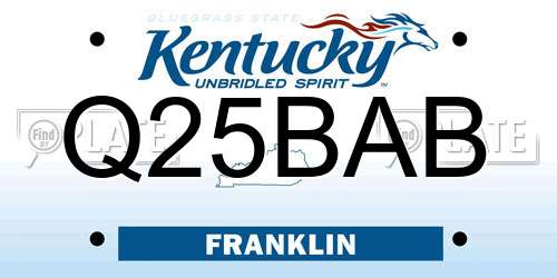 Q25BAB Kentucky License Plate