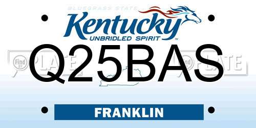 Q25BAS Kentucky License Plate