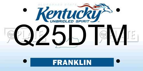 Q25DTM Kentucky License Plate