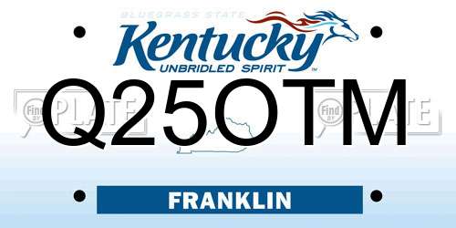Q25OTM Kentucky License Plate