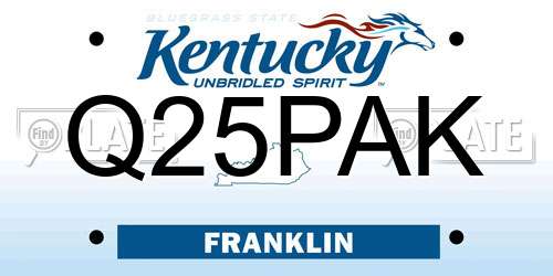 Q25PAK Kentucky License Plate