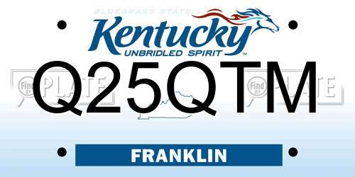 Q25QTM Kentucky License Plate