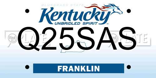 Q25SAS Kentucky License Plate