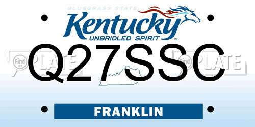 Q27SSC Kentucky License Plate
