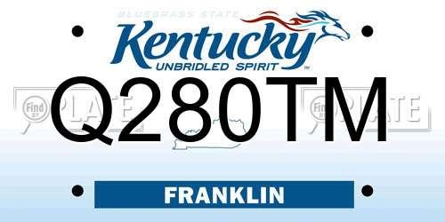 Q280TM Kentucky License Plate
