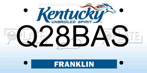 Q28BAS Kentucky License Plate