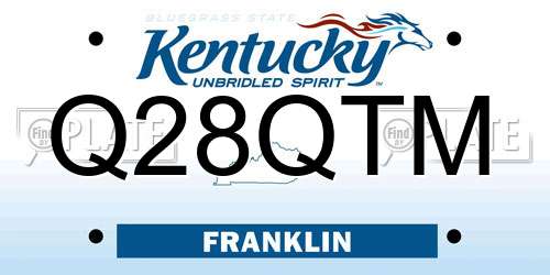 Q28QTM Kentucky License Plate