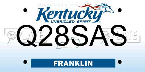 Q28SAS Kentucky License Plate