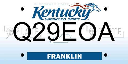 Q29EOA Kentucky License Plate