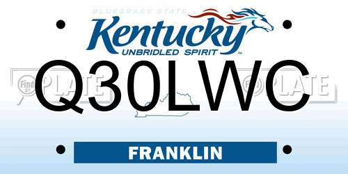 Q30LWC Kentucky License Plate