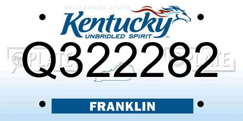 Q322282 Kentucky License Plate