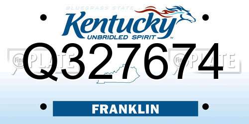 Q327674 Kentucky License Plate