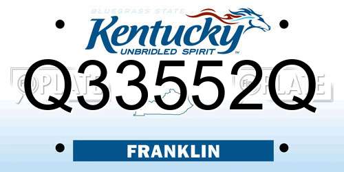 Q33552Q Kentucky License Plate