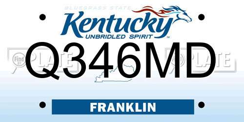 Q346MD Kentucky License Plate