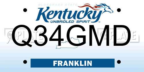 Q34GMD Kentucky License Plate