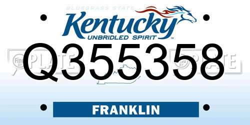 Q355358 Kentucky License Plate