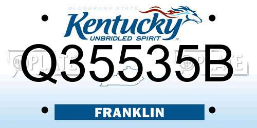 Q35535B Kentucky License Plate