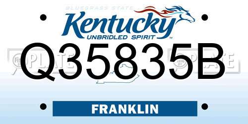 Q35835B Kentucky License Plate