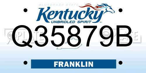 Q35879B Kentucky License Plate