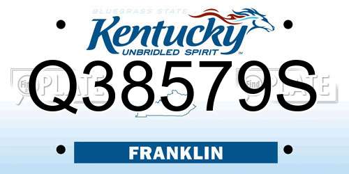 Q38579S Kentucky License Plate
