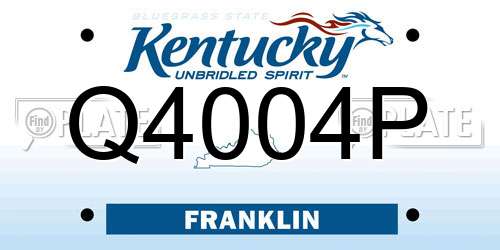 Q4004P Kentucky License Plate