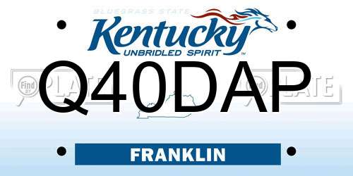 Q40DAP Kentucky License Plate