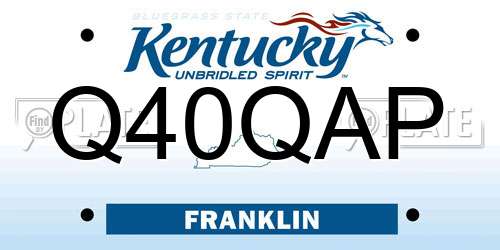Q40QAP Kentucky License Plate