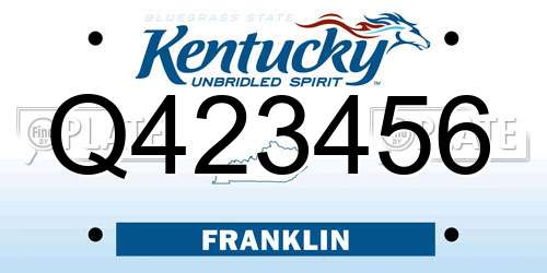 Q423456 Kentucky License Plate