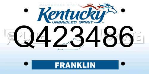 Q423486 Kentucky License Plate