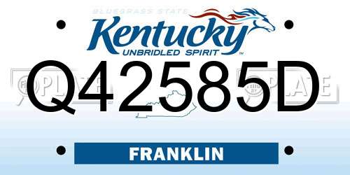 Q42585D Kentucky License Plate
