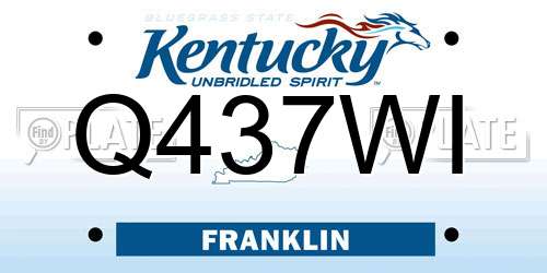 Q437WI Kentucky License Plate