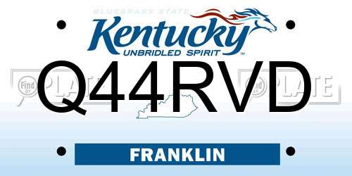 Q44RVD Kentucky License Plate