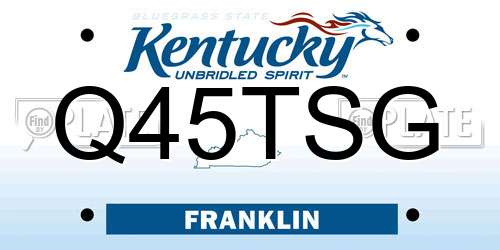 Q45TSG Kentucky License Plate