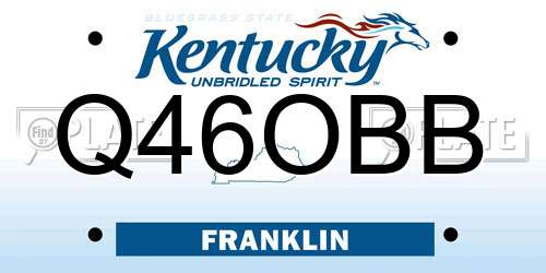 Q46OBB Kentucky License Plate