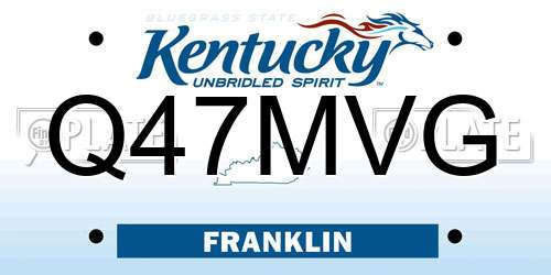 Q47MVG Kentucky License Plate