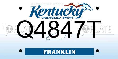 Q4847T Kentucky License Plate