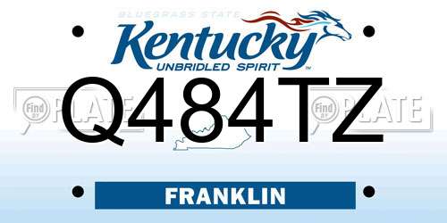 Q484TZ Kentucky License Plate