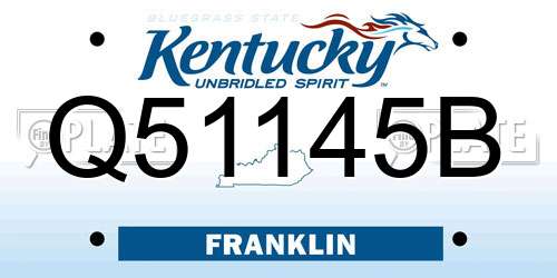 Q51145B Kentucky License Plate