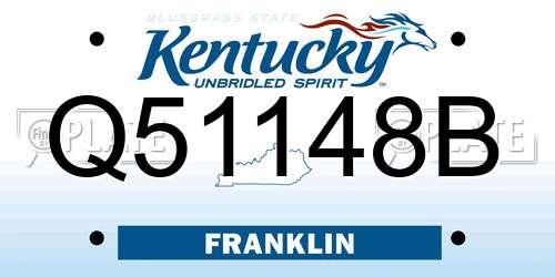 Q51148B Kentucky License Plate