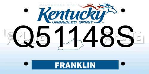 Q51148S Kentucky License Plate