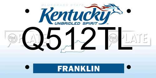 Q512TL Kentucky License Plate
