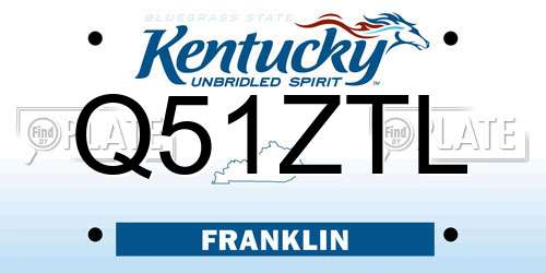 Q51ZTL Kentucky License Plate