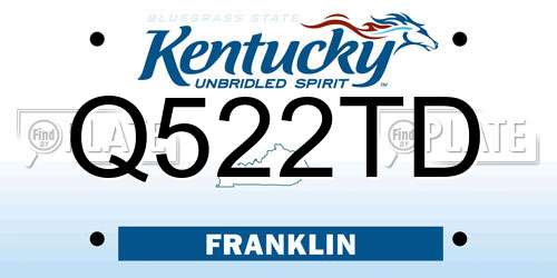Q522TD Kentucky License Plate