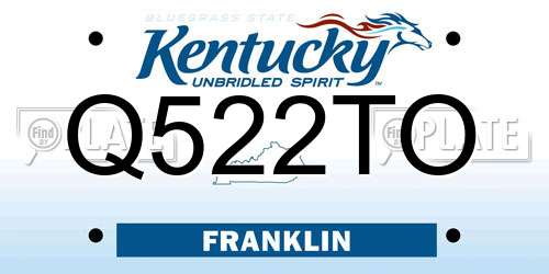 Q522TO Kentucky License Plate