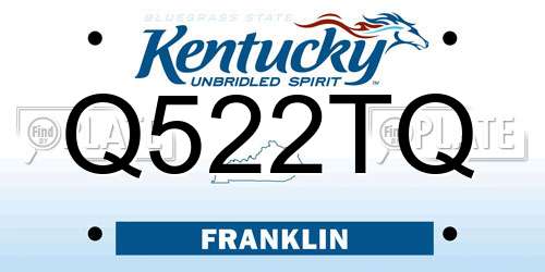 Q522TQ Kentucky License Plate