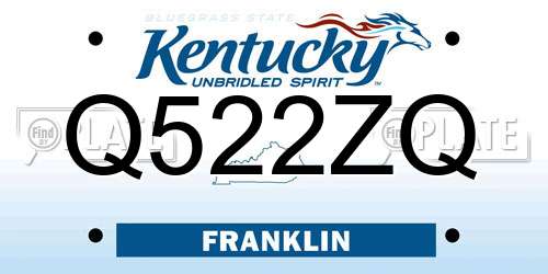 Q522ZQ Kentucky License Plate