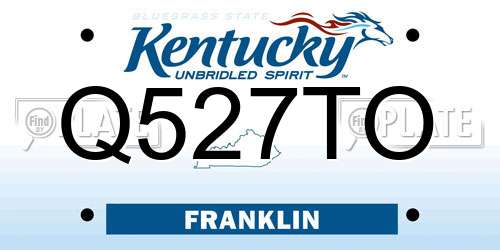 Q527TO Kentucky License Plate