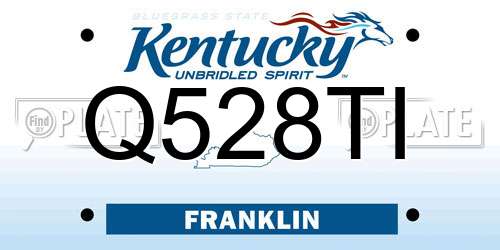 Q528TI Kentucky License Plate