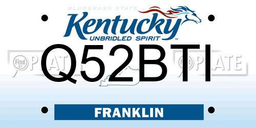 Q52BTI Kentucky License Plate